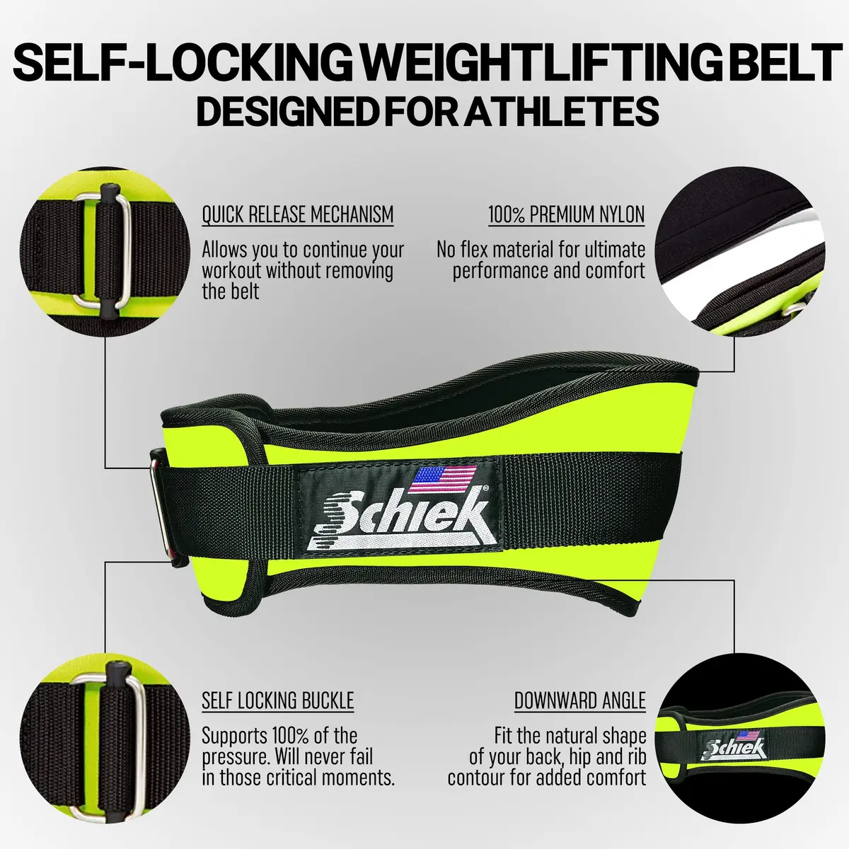 Schiek Sports Model 2004 Nylon 4 3/4" Weight Lifting Belt | Support & Comfort for Powerlifting - view 6