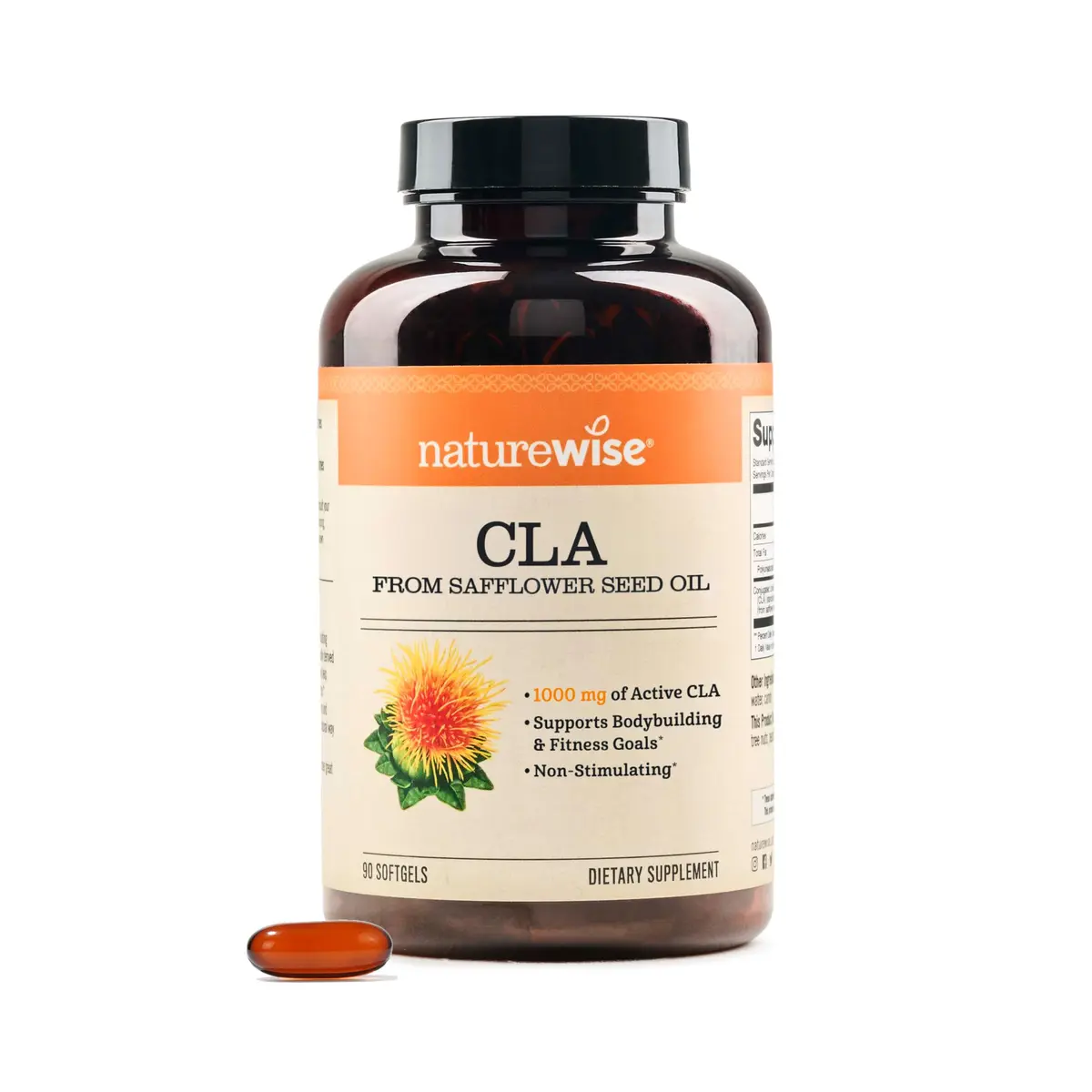 NatureWise CLA 1250 - Conjugated Linoleic Acid Supplement for Women and Men, 90 Softgels | Supports Weight & Fitness - main product image