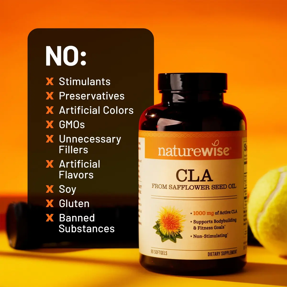 NatureWise CLA 1250 - Conjugated Linoleic Acid Supplement for Women and Men, 90 Softgels | Supports Weight & Fitness - view 8