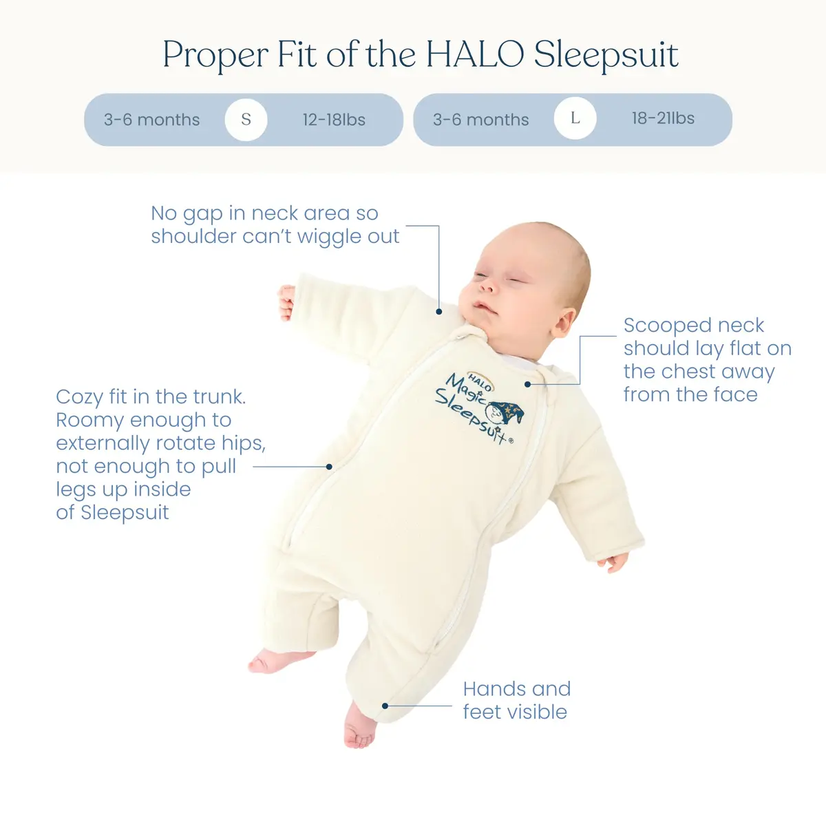 Magic Sleepsuit 100% Cotton Large 18-21 lbs Pink | Cozy Sleep Transition Solution - view 7