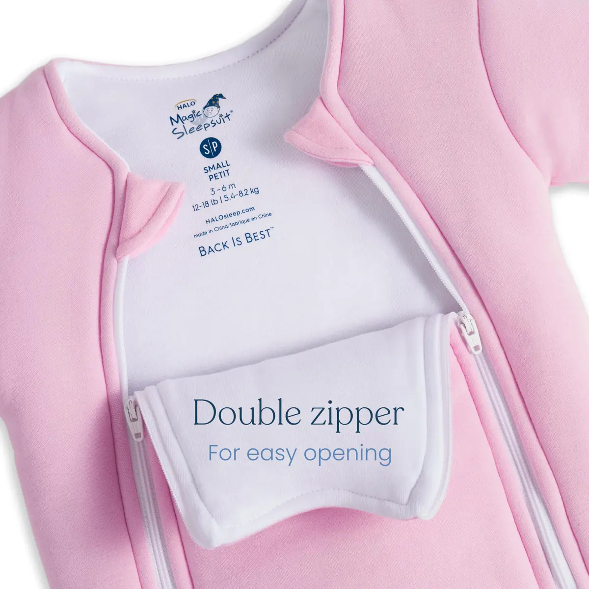 Magic Sleepsuit 100% Cotton Large 18-21 lbs Pink | Cozy Sleep Transition Solution - view 4