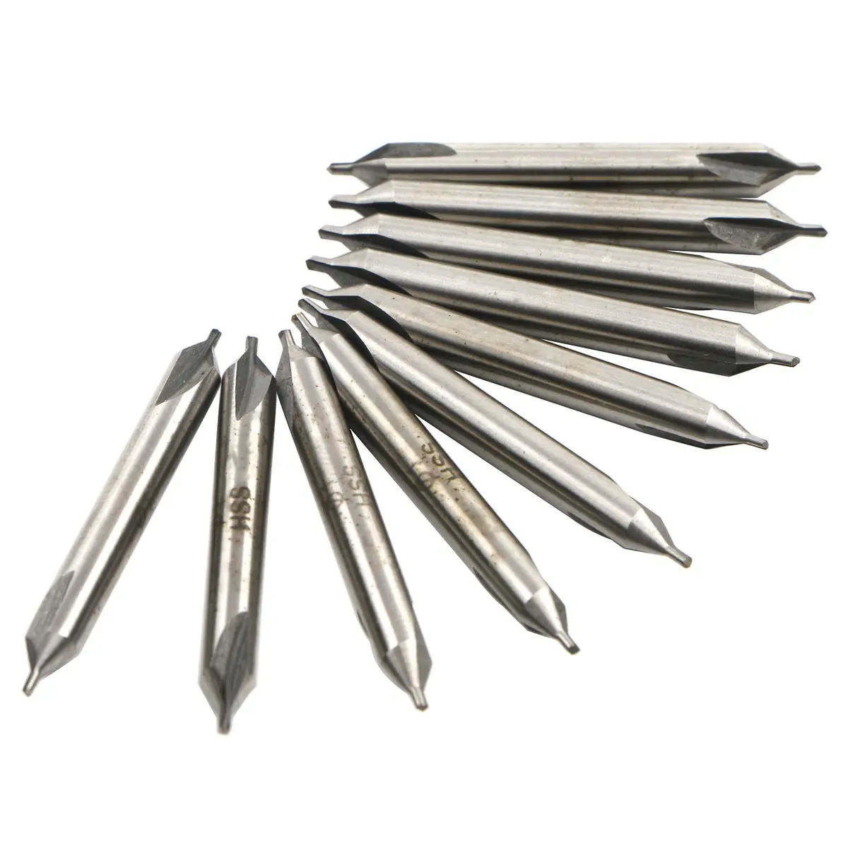 JIUWU Center Drill Bits, HSS Countersinks 60° Angle, Pack of 10 | Precise, Self-Centering for Woodworking - main product image