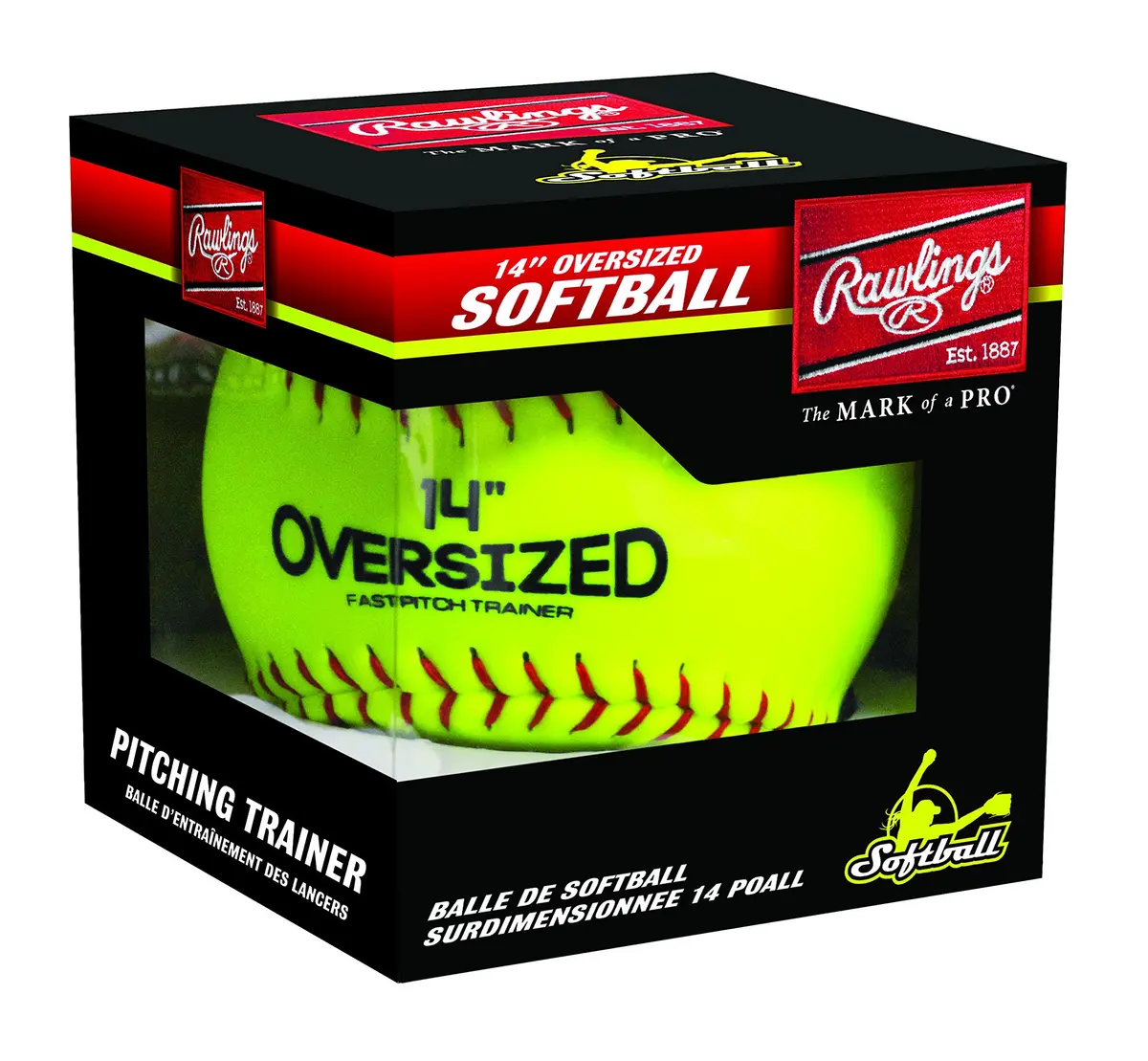 Rawlings Oversized Fastpitch Training Softball 14" (35.5cm) | Improves Pitch Control & Grip - main product image