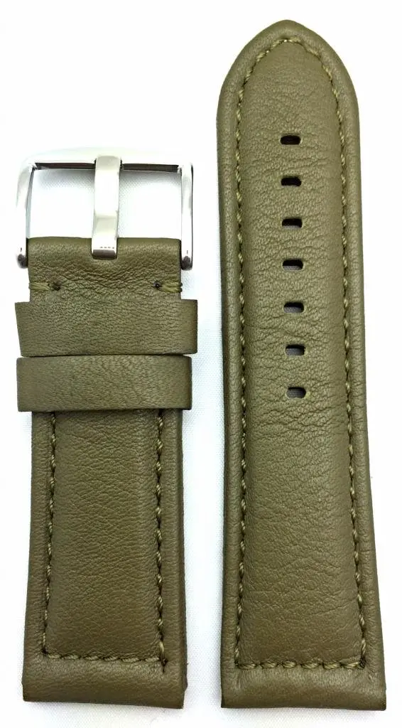 NewLife 26mm Green Leather Watchband Thick Watchstrap Compatible with Panerai Watch - main product image