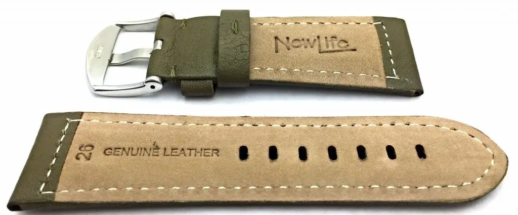 NewLife 26mm Green Leather Watchband Thick Watchstrap Compatible with Panerai Watch - view 2