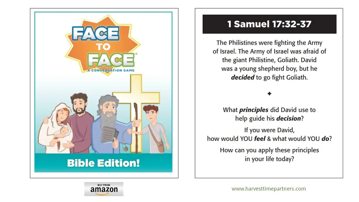 Harvest Time Partners Face to Face Bible Edition - Conversation Starters for Kids & Adults, 96 Scenario Cards, Ages 10+ | Bible-based Family Game - view 4
