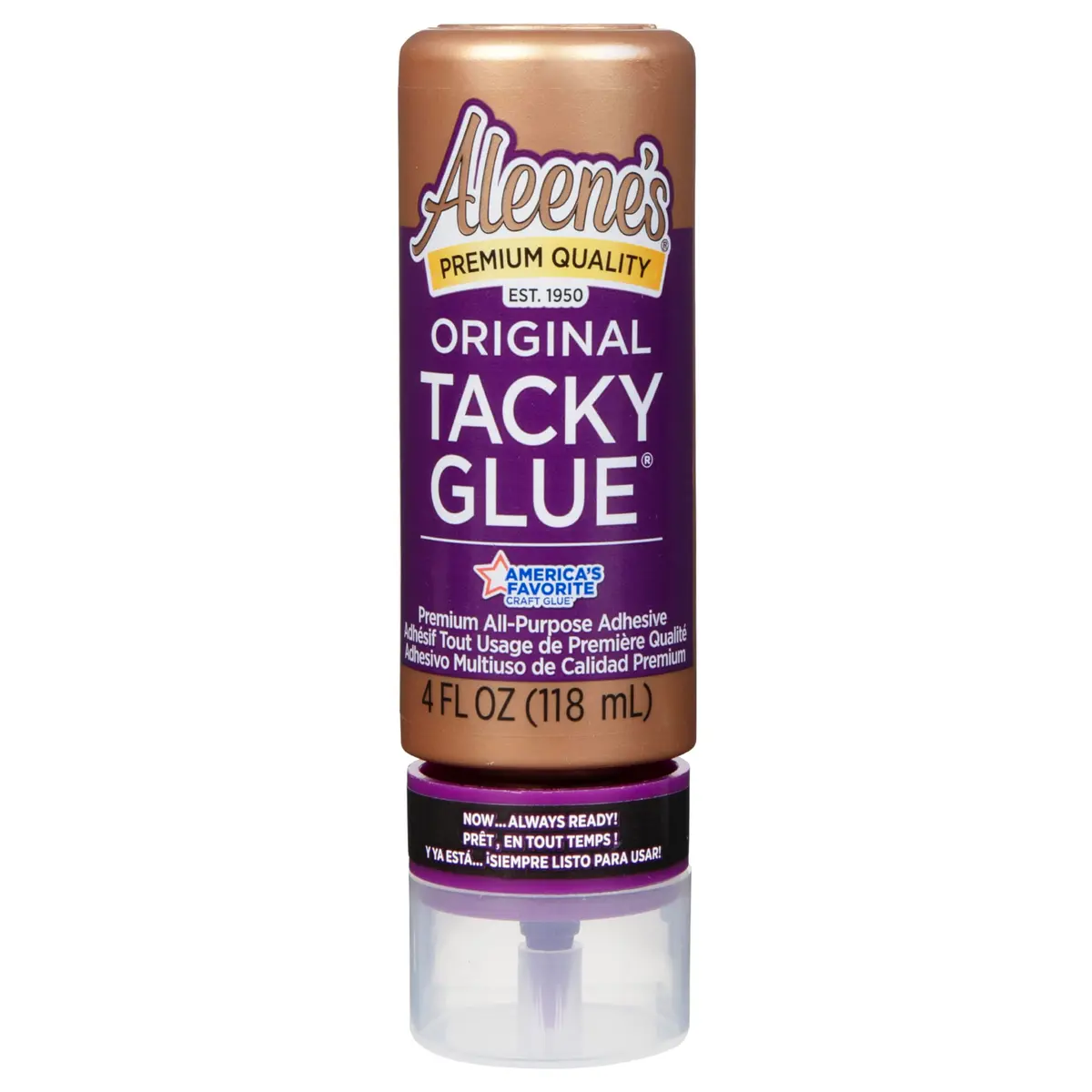Aleene's Original Tacky Glue 4 fl oz | Versatile, Dries Clear, No-Cut Tip - main product image