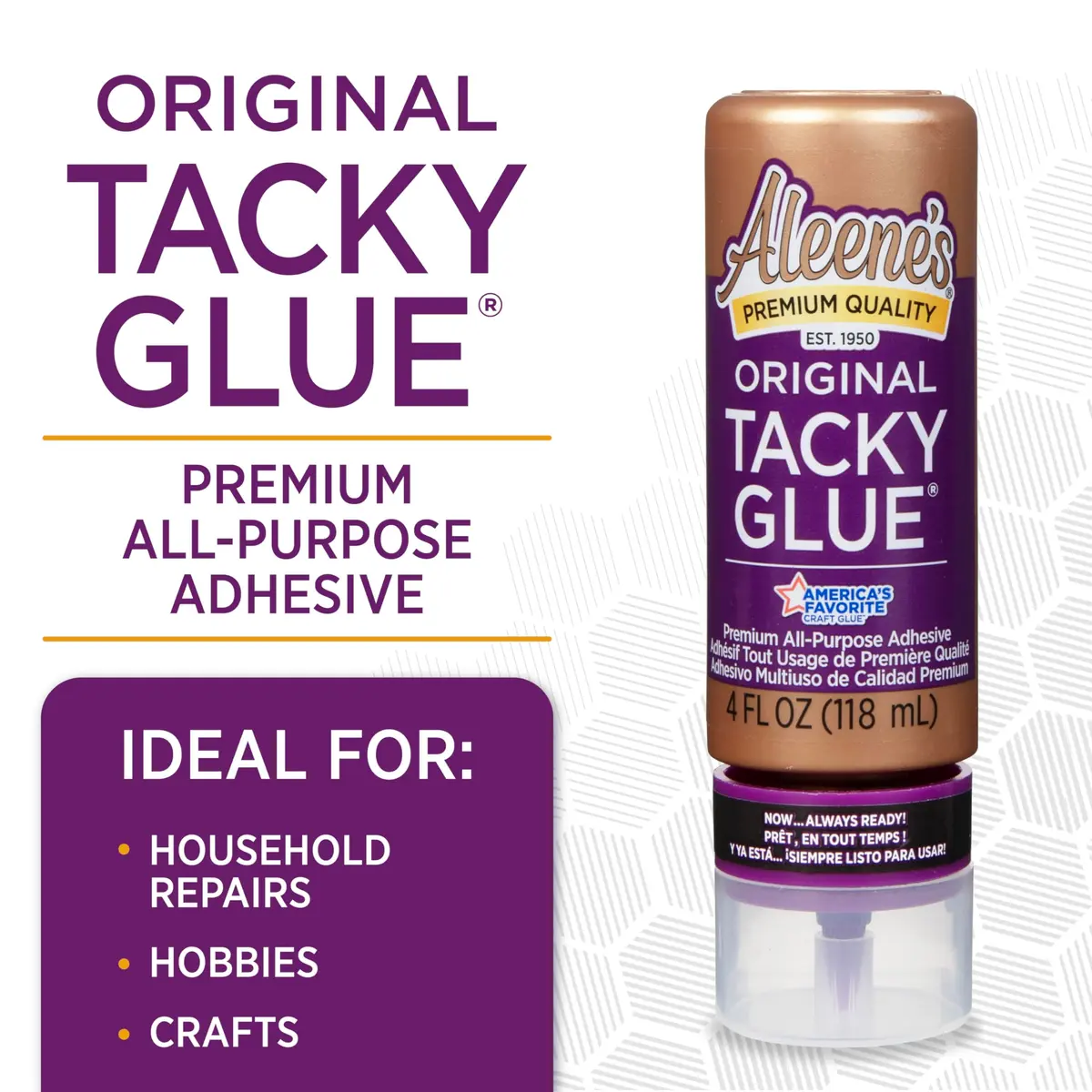 Aleene's Original Tacky Glue 4 fl oz | Versatile, Dries Clear, No-Cut Tip - view 2