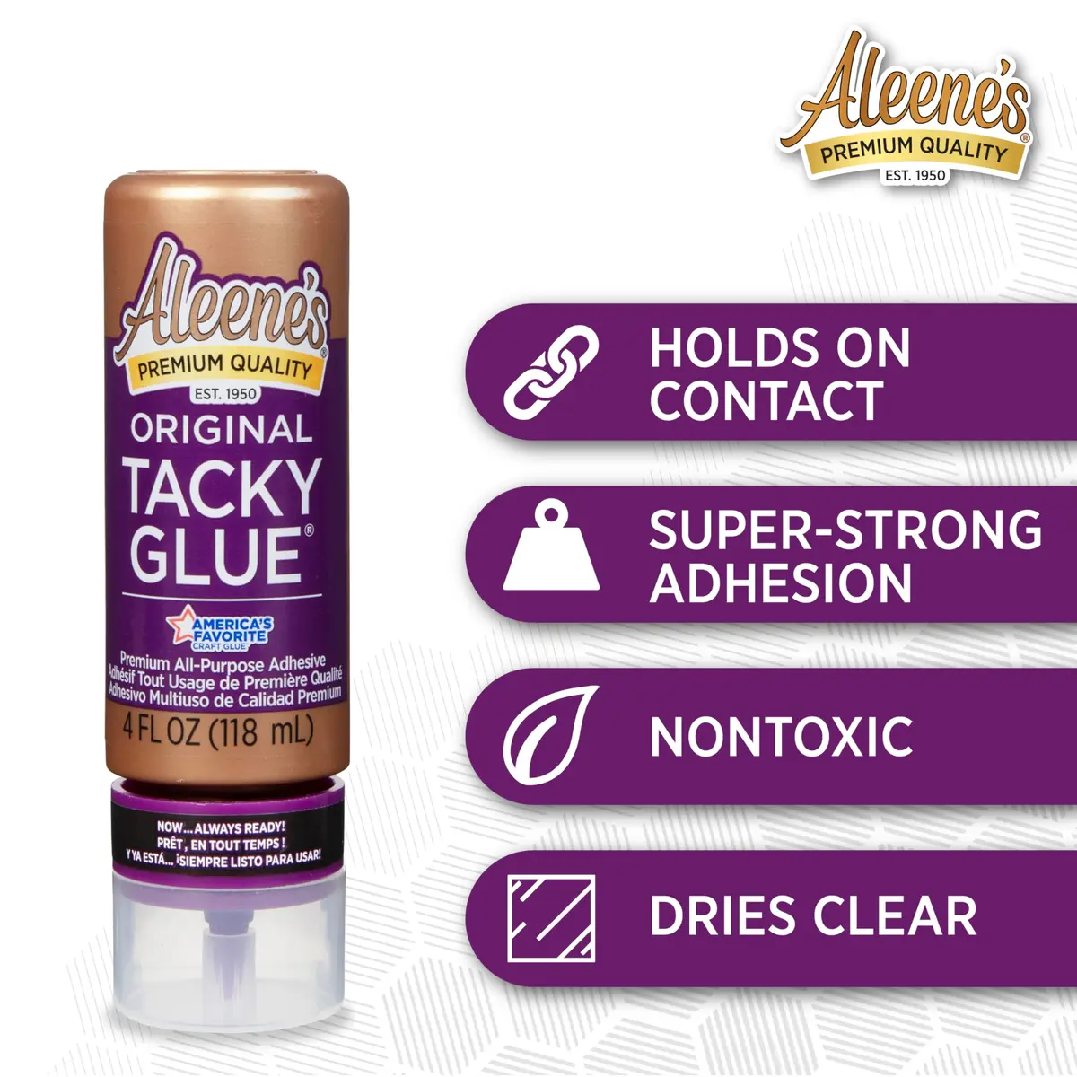 Aleene's Original Tacky Glue 4 fl oz | Versatile, Dries Clear, No-Cut Tip - view 3