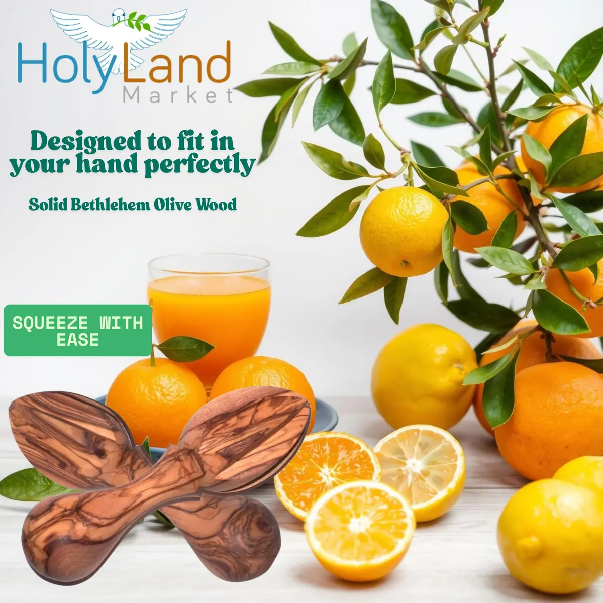 Holy Land Market Olive Wood Lemon Juicer/Citrus Reamer - Handcrafted from Bethlehem, 5.5 in - view 3
