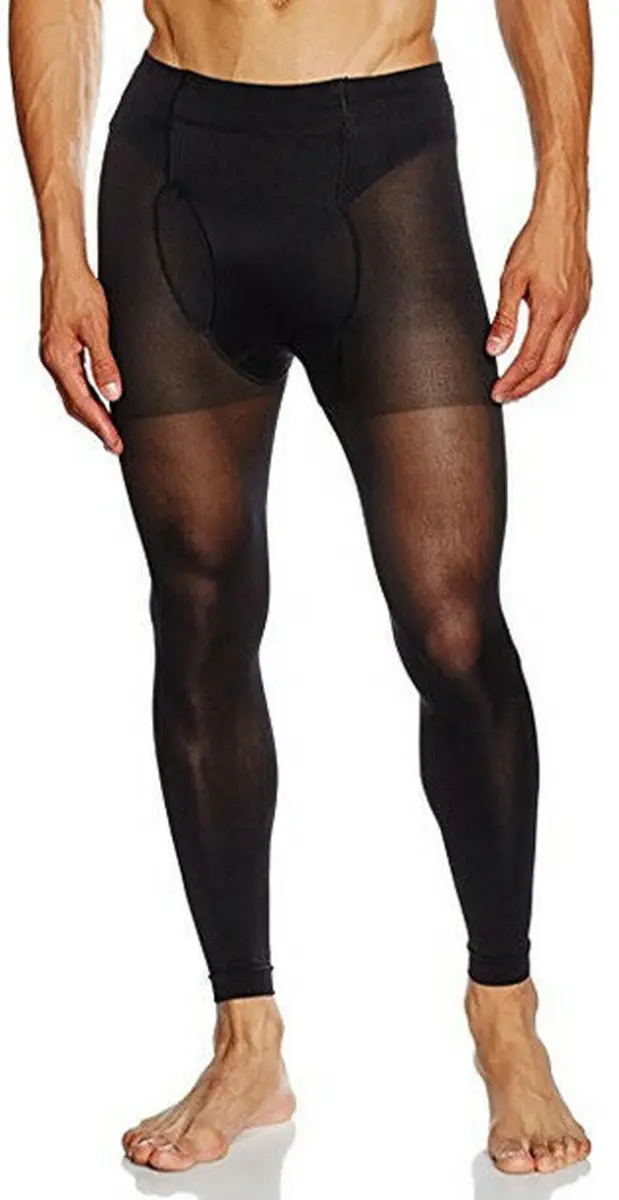 GLAMORY Thermoman100 Thermal Footless Tights Black Medium | Insulating Microfiber for Men - main product image