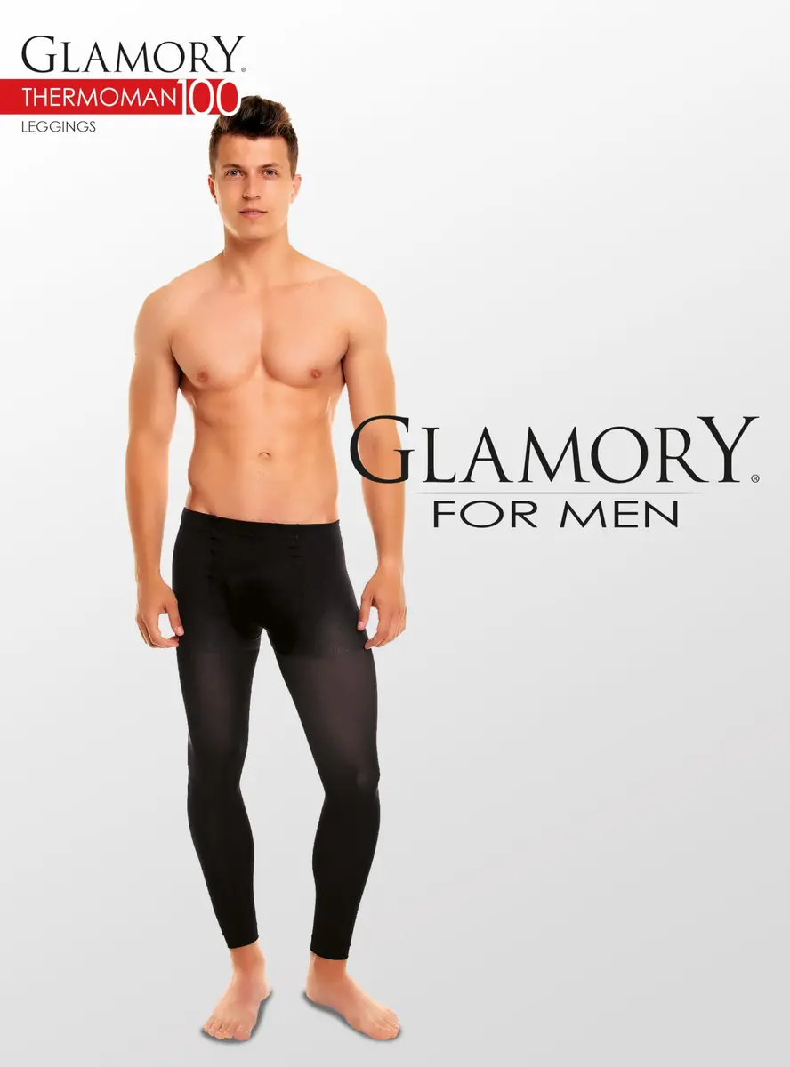 GLAMORY Thermoman100 Thermal Footless Tights Black Medium | Insulating Microfiber for Men - view 3