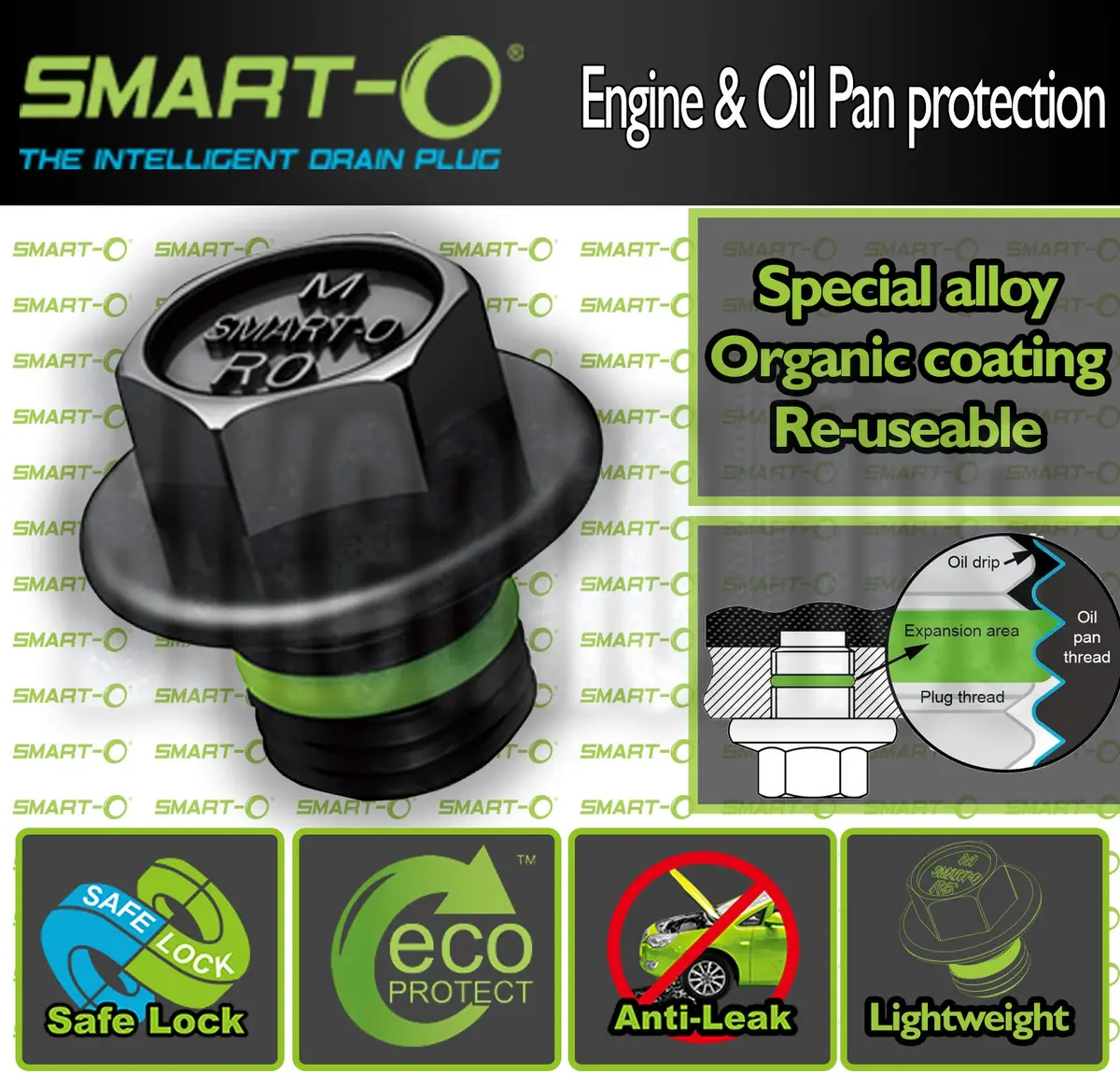 SMART-O M12x1.5mm Oil Drain Plug with Anti-Leak & Vibration Resistance | Eco-Friendly, Reusable - view 4