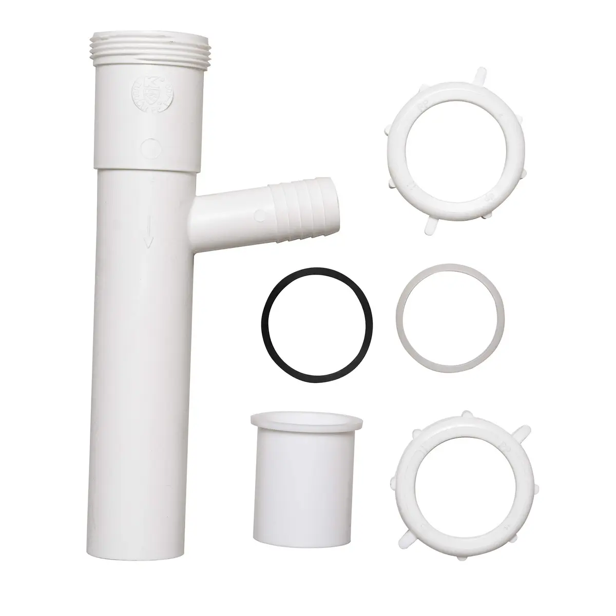 Plumb Pak PP20664 Branch Tailpiece | White Polypropylene Dishwasher Fitting (8in, 1-1/2in Inlet) - view 2