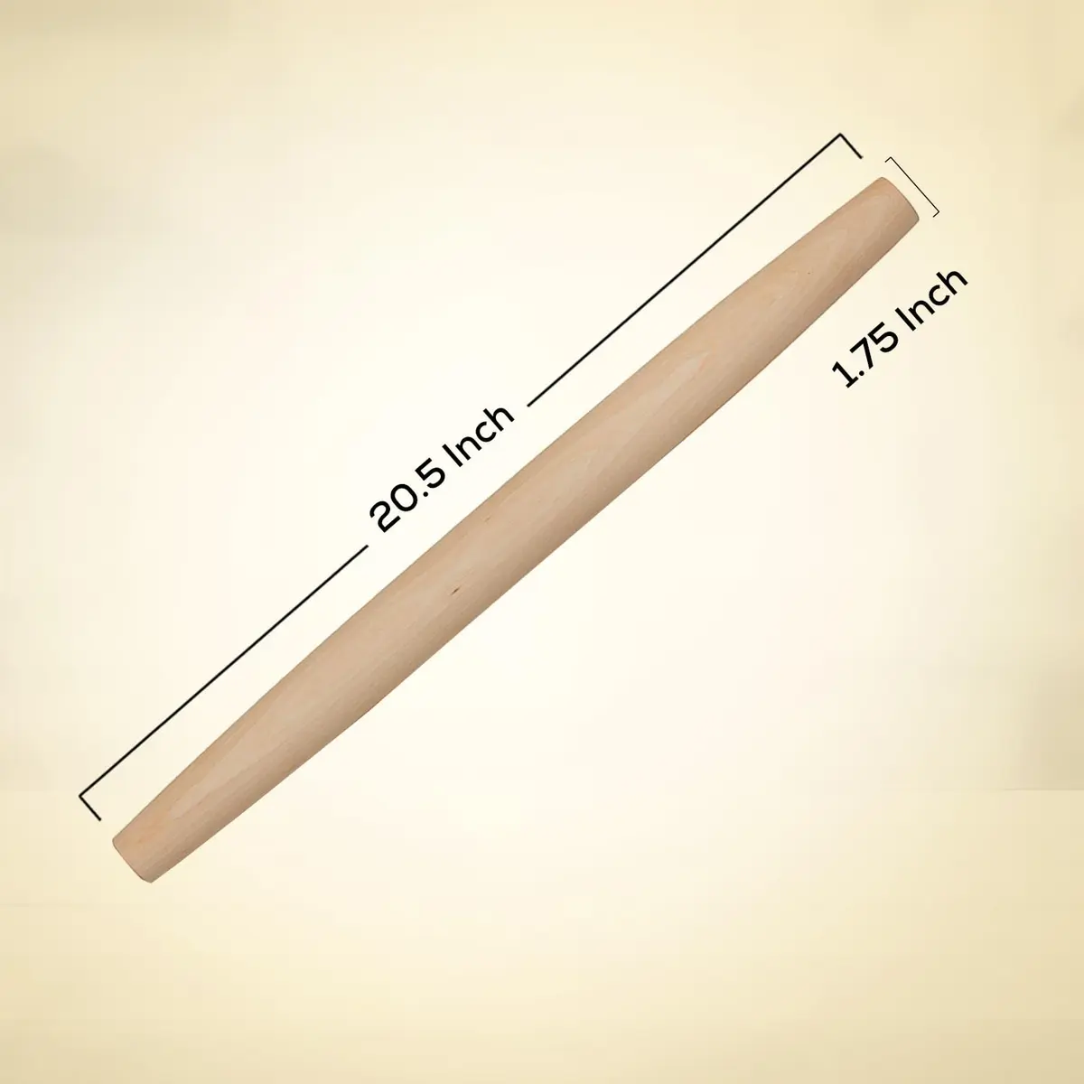 Mrs. Anderson's Baking Wooden French Rolling Pin, 20.5-Inch x 1.75-Inch | Solid Maple, Effortless Dough Shaping - view 2