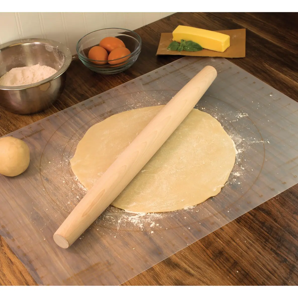 Mrs. Anderson's Baking Wooden French Rolling Pin, 20.5-Inch x 1.75-Inch | Solid Maple, Effortless Dough Shaping - view 3