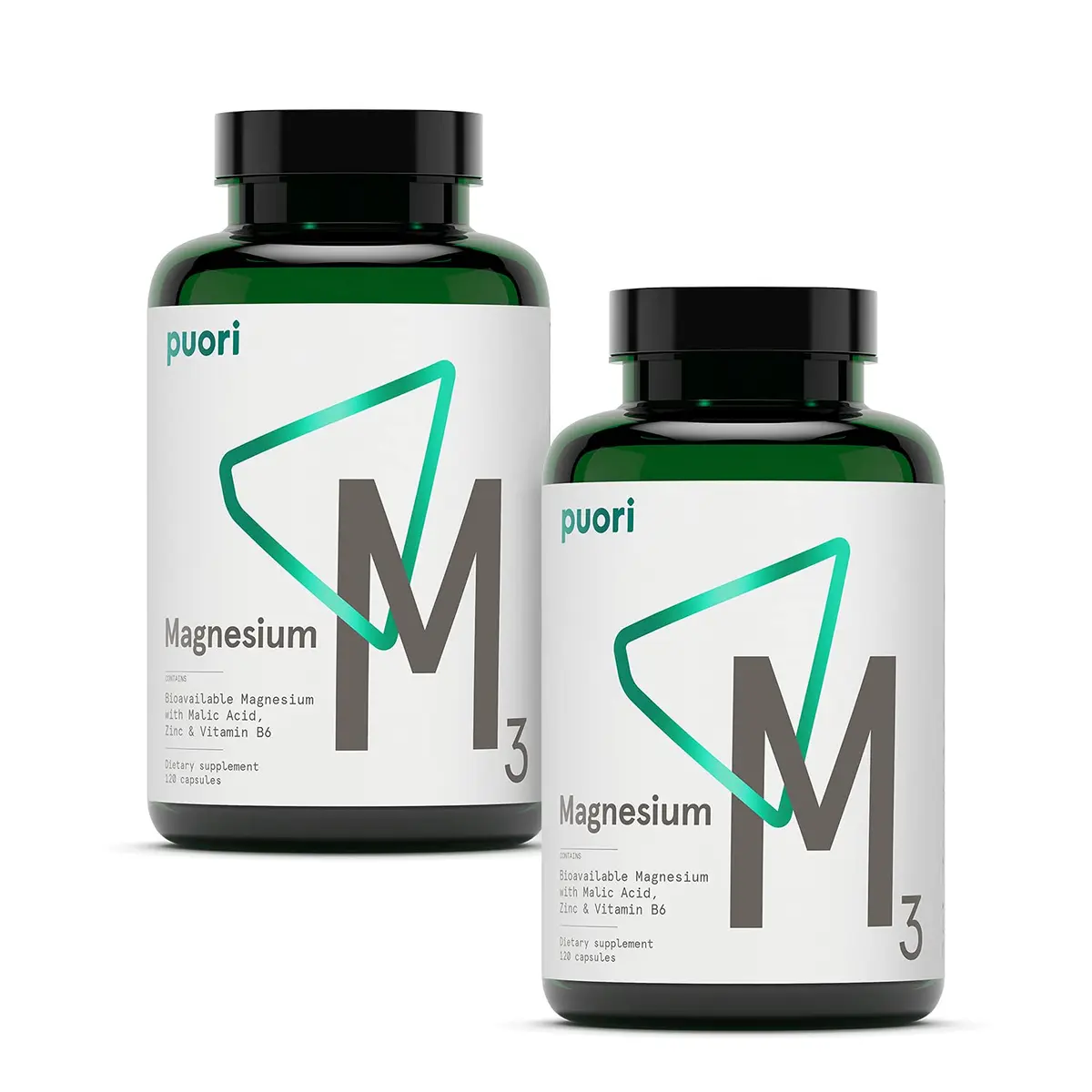 Puori M3 Magnesium Complex Supplement for Men & Women - 240 Vegan Capsules | Supports Energy & Muscle Function - main product image