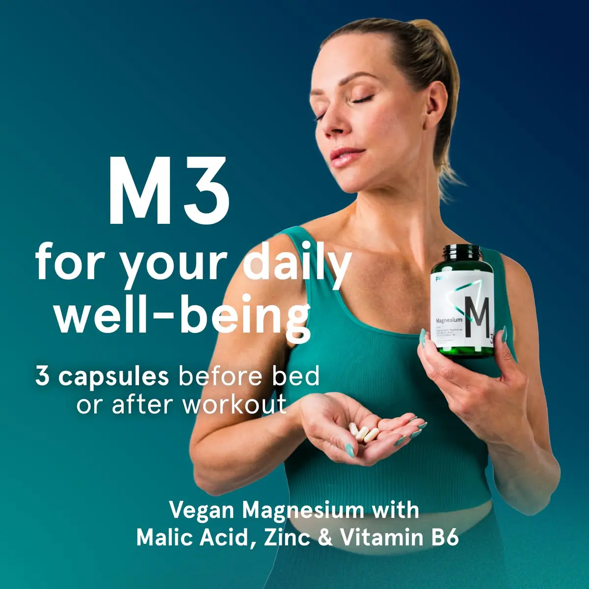 Puori M3 Magnesium Complex Supplement for Men & Women - 240 Vegan Capsules | Supports Energy & Muscle Function - view 7