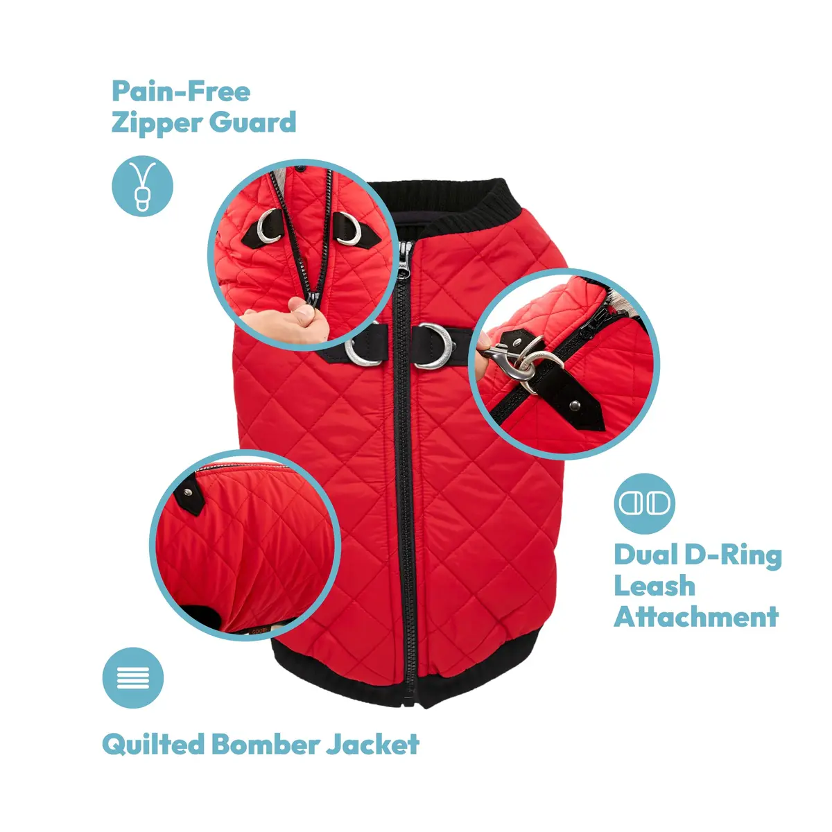 Gooby Fashion Vest Dog Jacket, Red, X-Small | Water-Resistant & Expandable for Small Dogs - view 4