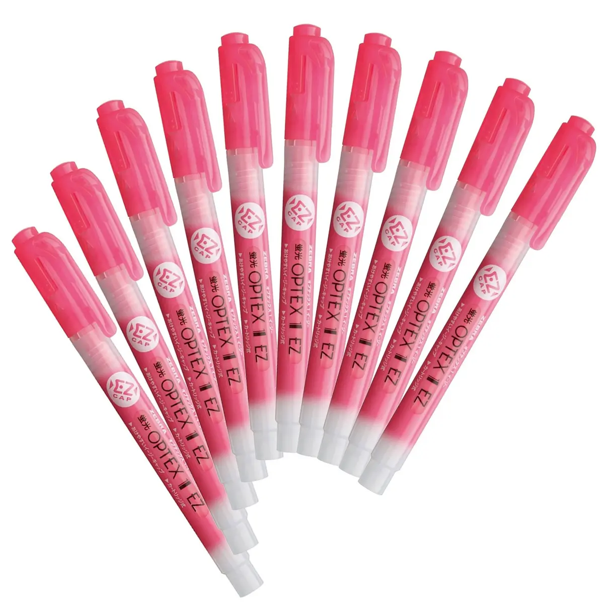 ゼブラ(ZEBRA) Pink Highlighter 10 Count | EZ Cap, Water-Based Ink, 4mm Line - main product image