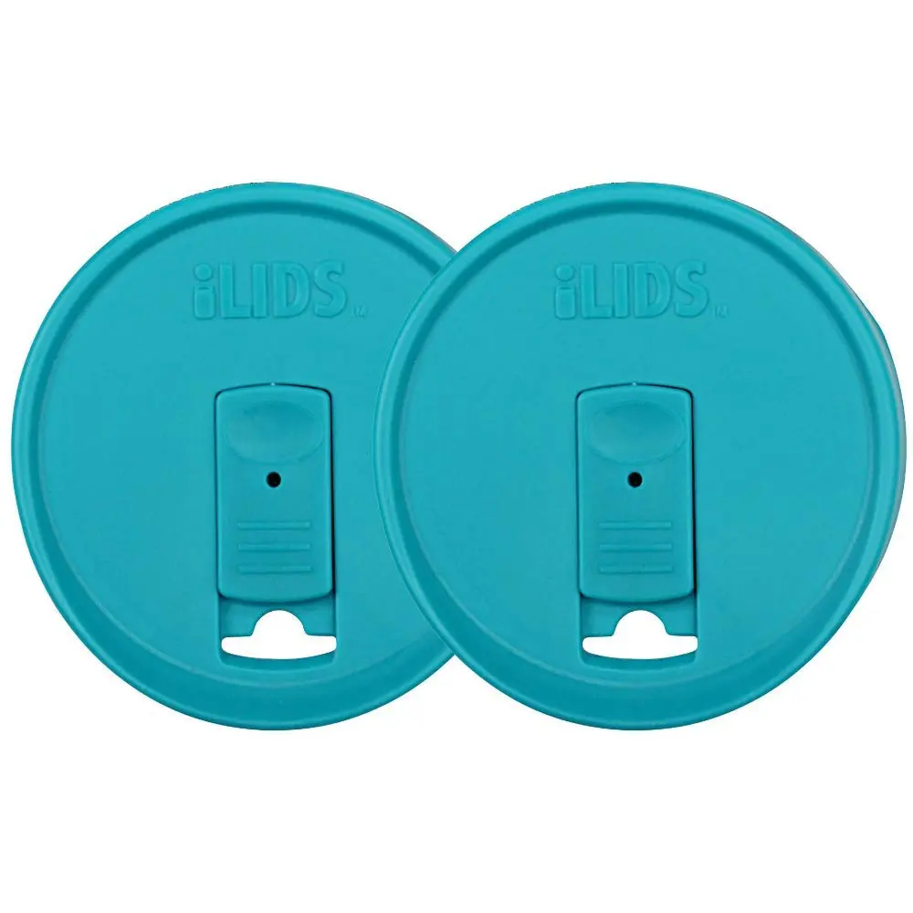 iLIDS Mason Jar Drink Lid, Wide Mouth, Aqua Blue, 2 Pack | Spill-Resistant, Reusable, USA Made - main product image