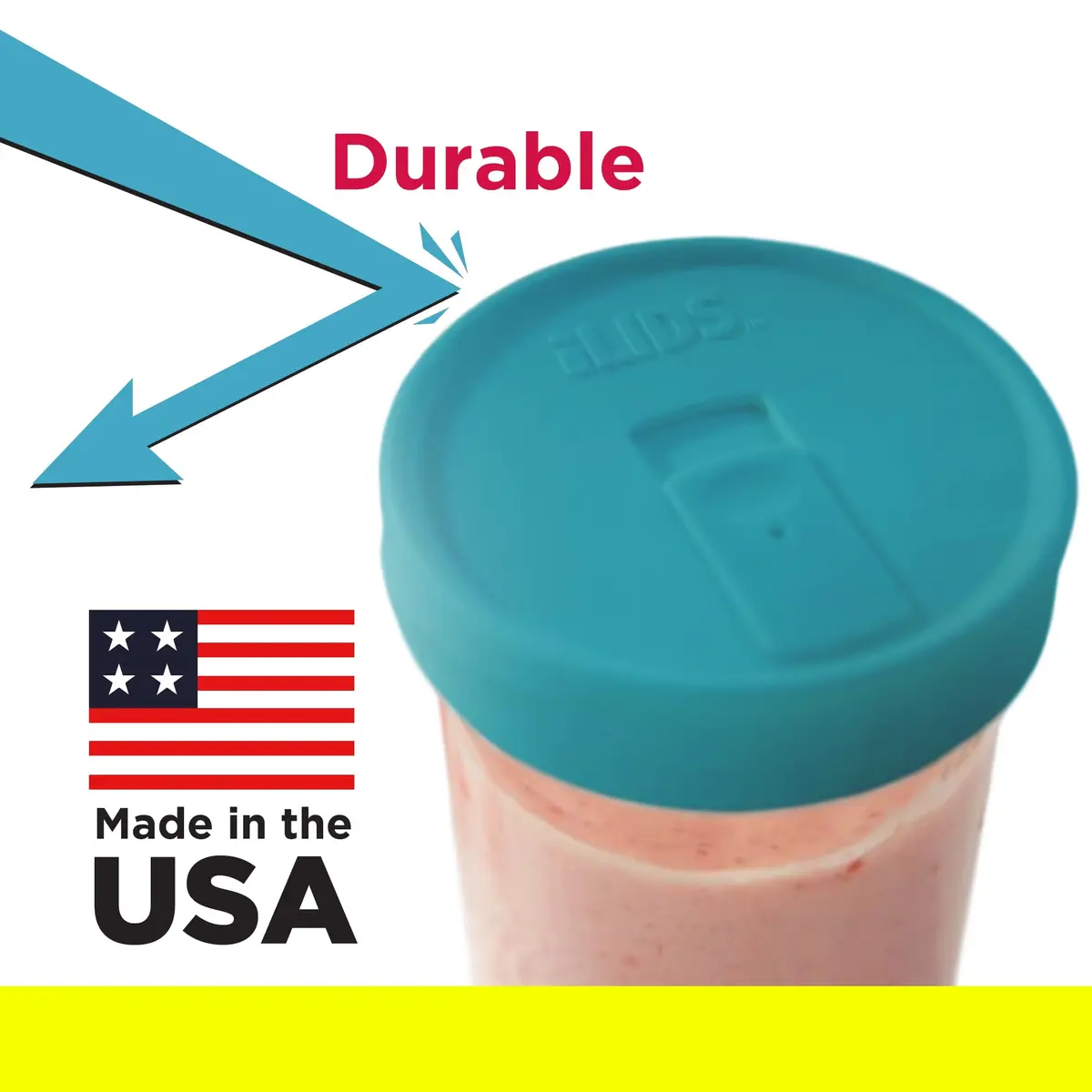 iLIDS Mason Jar Drink Lid, Wide Mouth, Aqua Blue, 2 Pack | Spill-Resistant, Reusable, USA Made - view 6