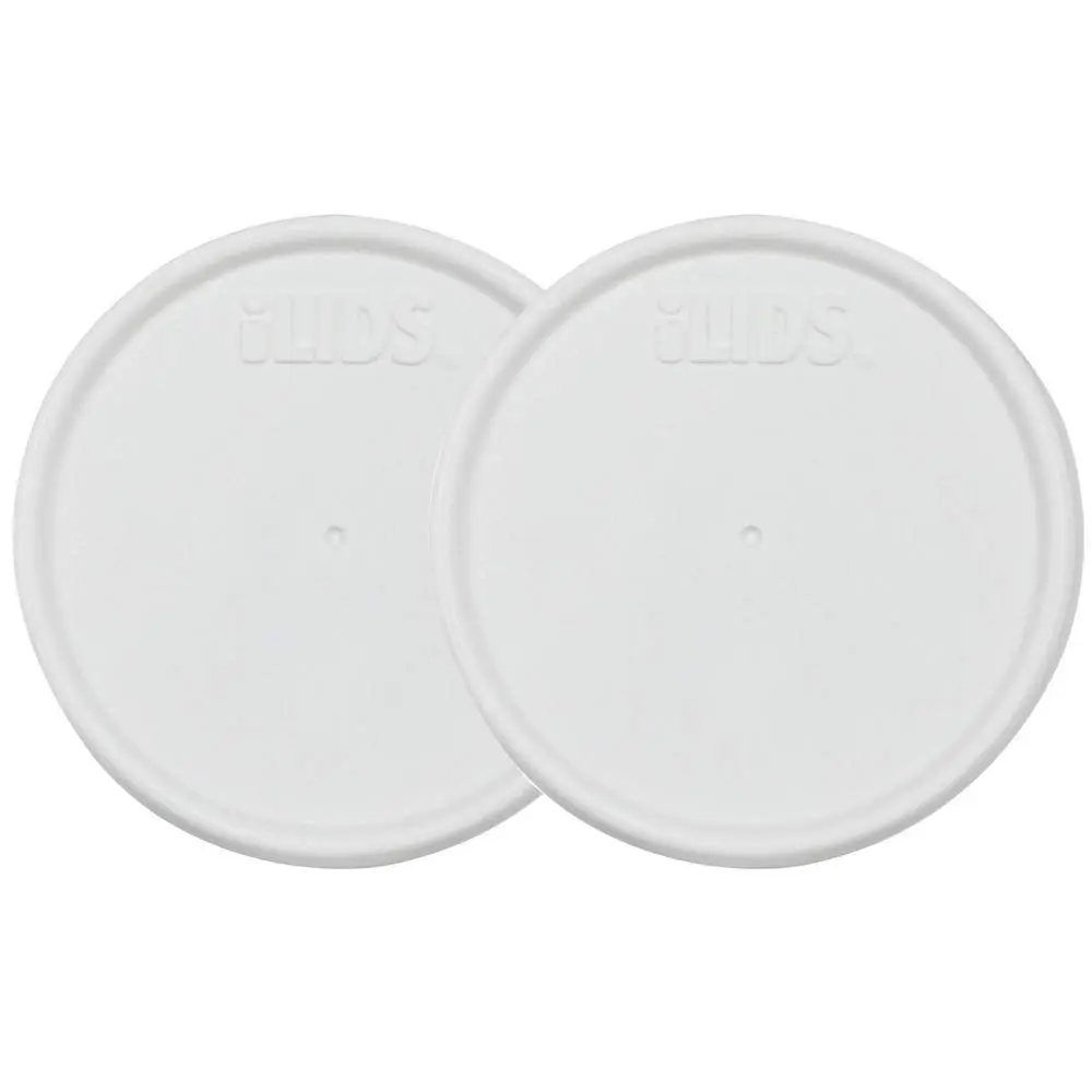 iLIDS Mason Jar Storage Lid, Regular Mouth, White | Airtight Food-Grade Polypropylene Pack of 2 - main product image
