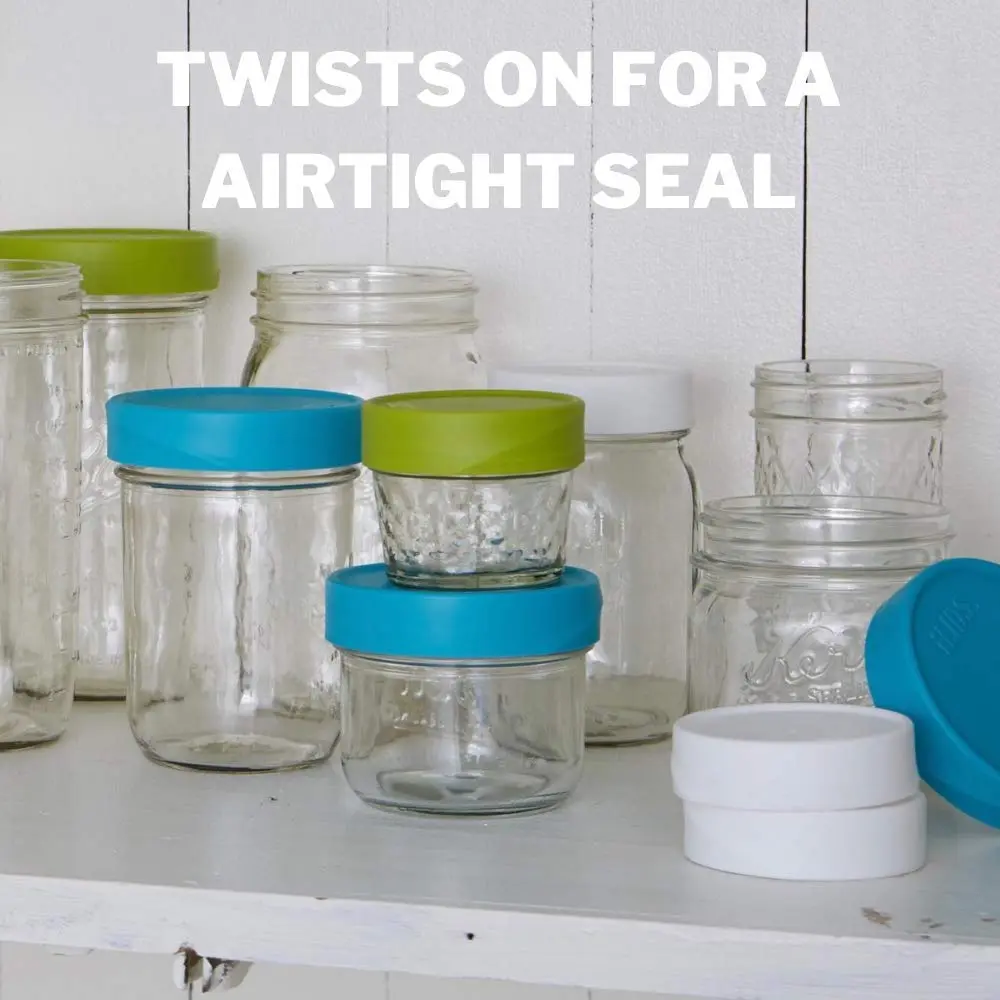 iLIDS Mason Jar Storage Lid, Regular Mouth, White | Airtight Food-Grade Polypropylene Pack of 2 - view 5