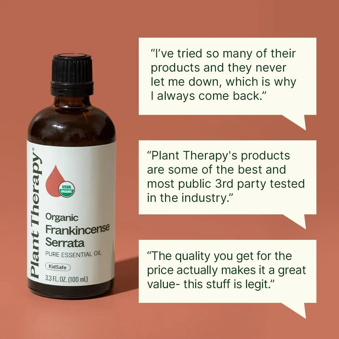Plant Therapy Organic Frankincense Serrata Essential Oil 100 mL (3.3 Fl Oz) | USDA Certified Organic, Pure & Undiluted - view 3