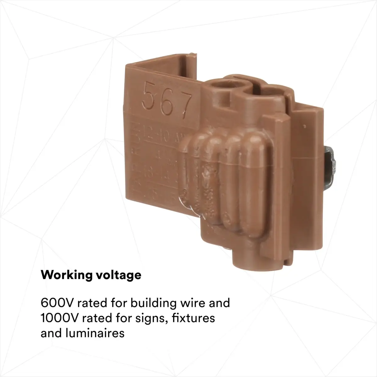 3M Scotchlok Electrical IDC Connector 567-POUCH, Brown, Bag of 100 | 600V Rated for Building Wire - view 5
