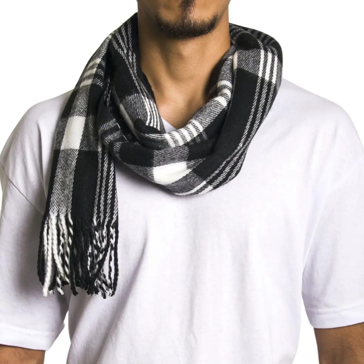 Alpine Swiss Plaid Scarf 80in x 12in | Luxurious Soft Winter Accessory - view 2