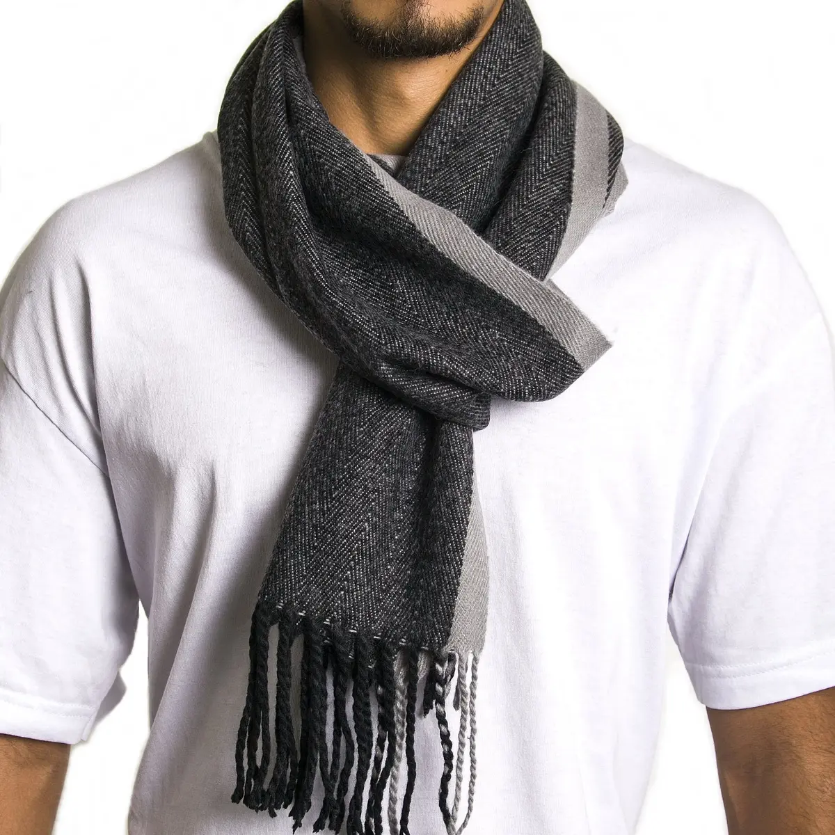 Alpine Swiss Mens Plaid Scarf 80in | Luxurious Soft Winter Accessory - main product image