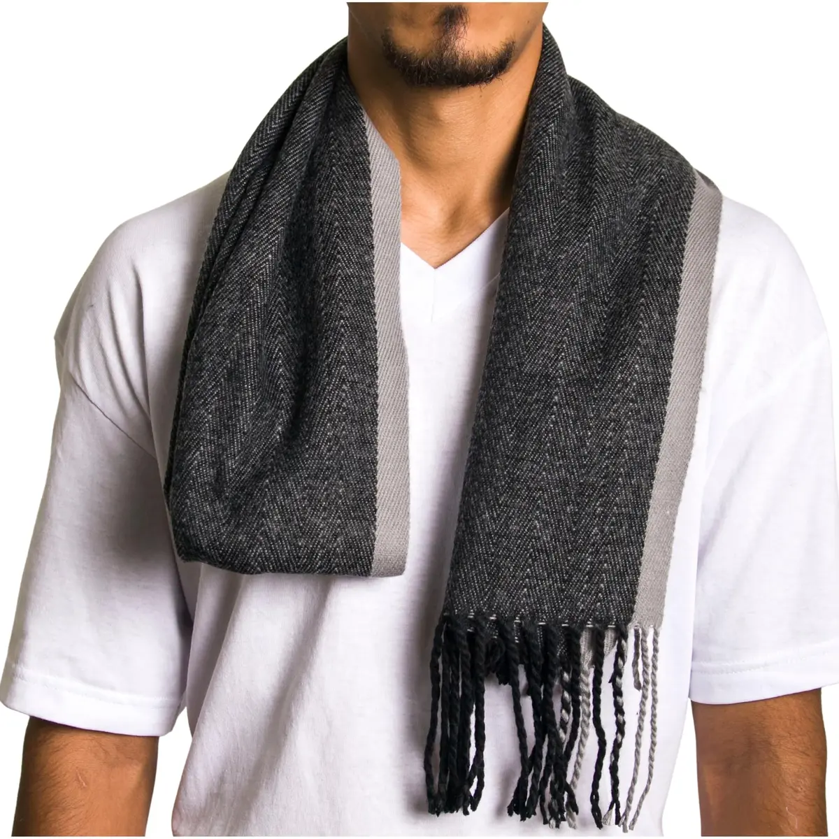 Alpine Swiss Mens Plaid Scarf 80in | Luxurious Soft Winter Accessory - view 5