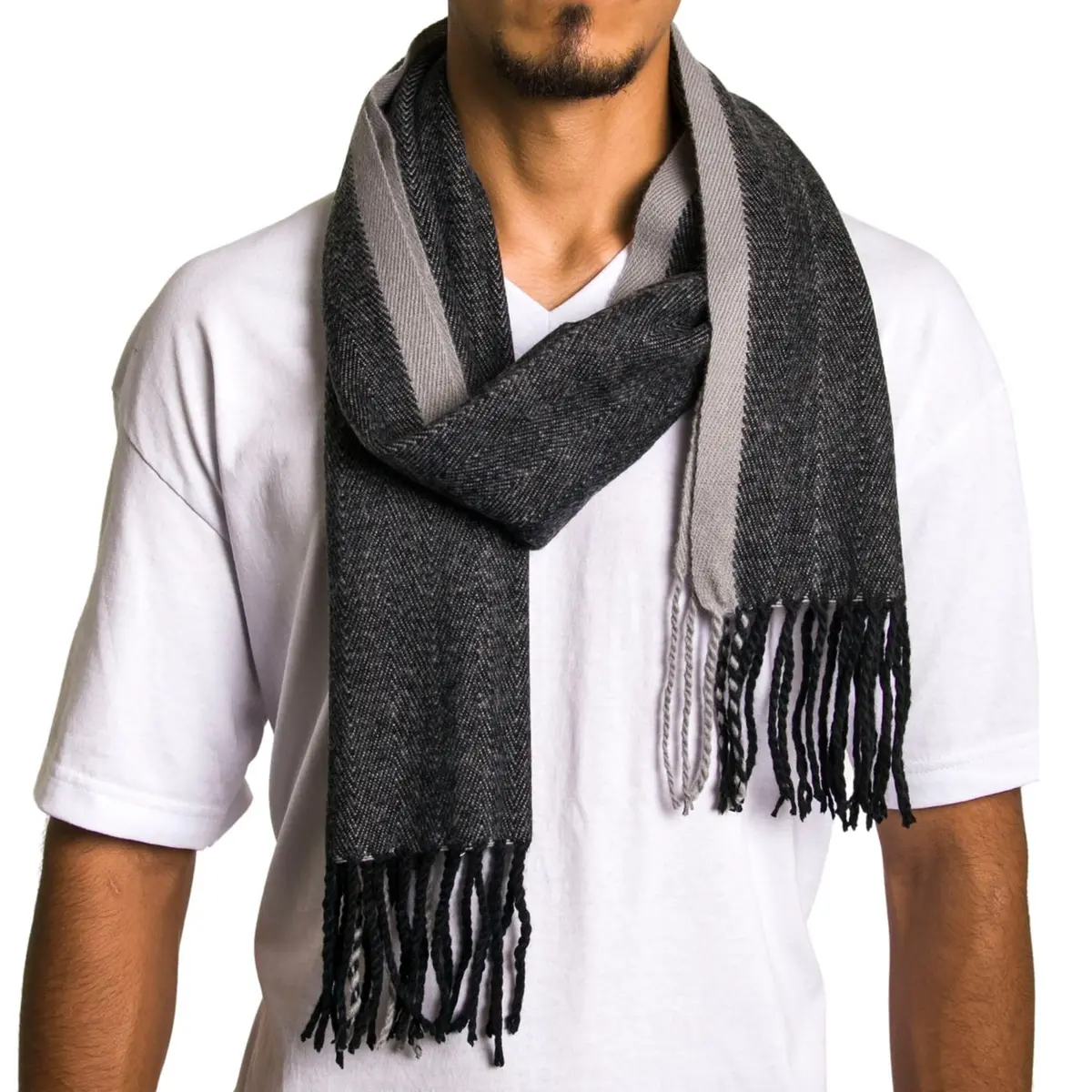 Alpine Swiss Mens Plaid Scarf 80in | Luxurious Soft Winter Accessory - view 2