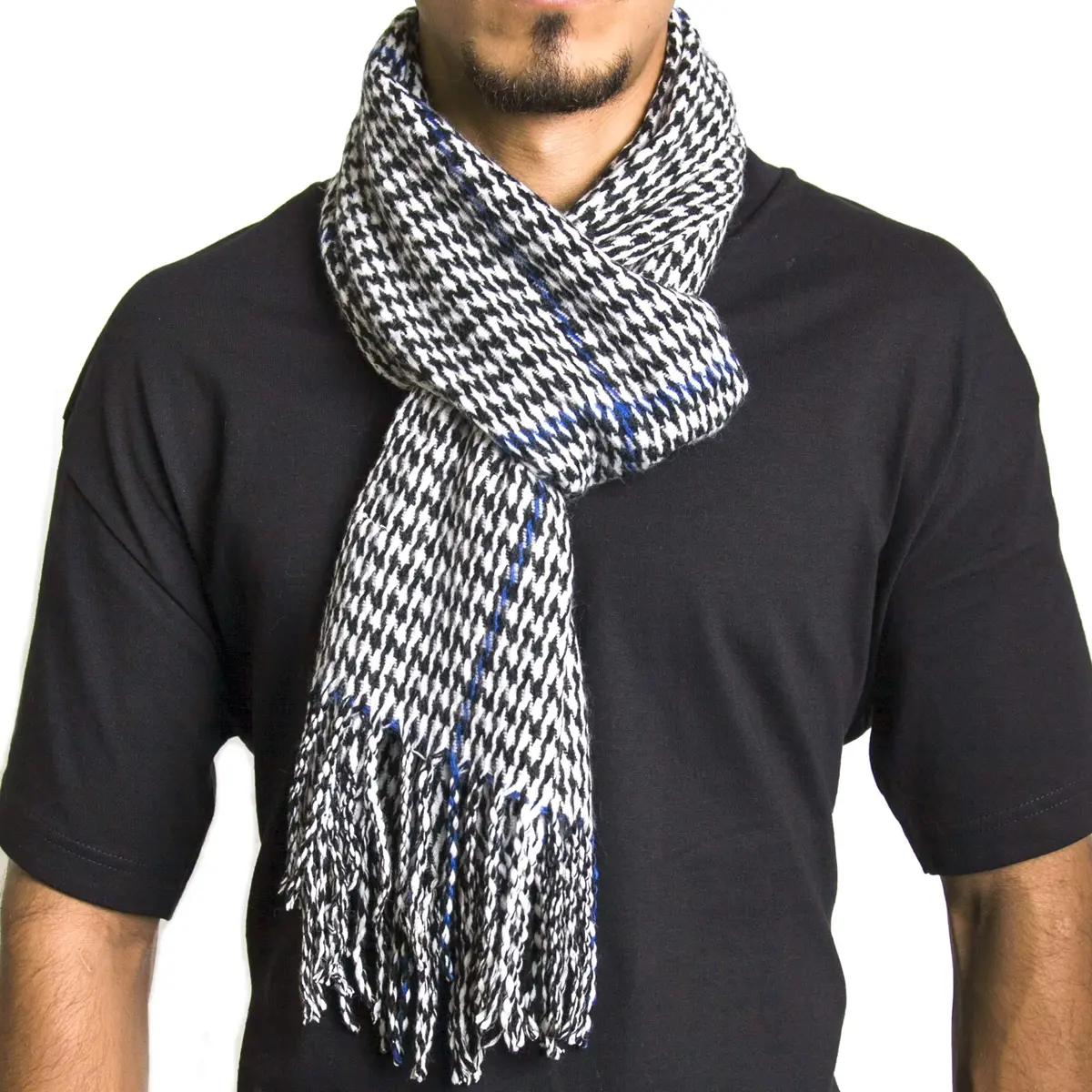 Alpine Swiss Blue Plaid Scarf | Luxuriously Soft Winter Accessory for Men & Women - main product image