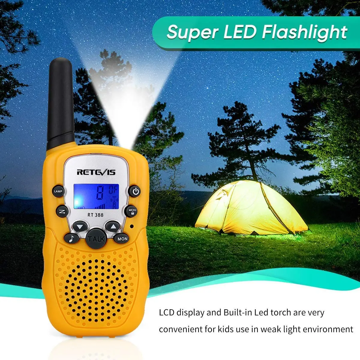 Retevis RT388 Walkie Talkies for Kids | 22 Channels, Long Range, Night Play, 4-12 Years - view 8