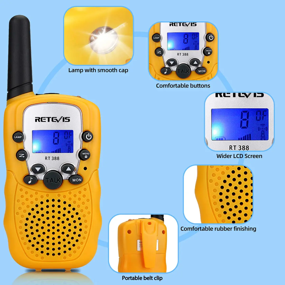 Retevis RT388 Walkie Talkies for Kids | 22 Channels, Long Range, Night Play, 4-12 Years - view 2