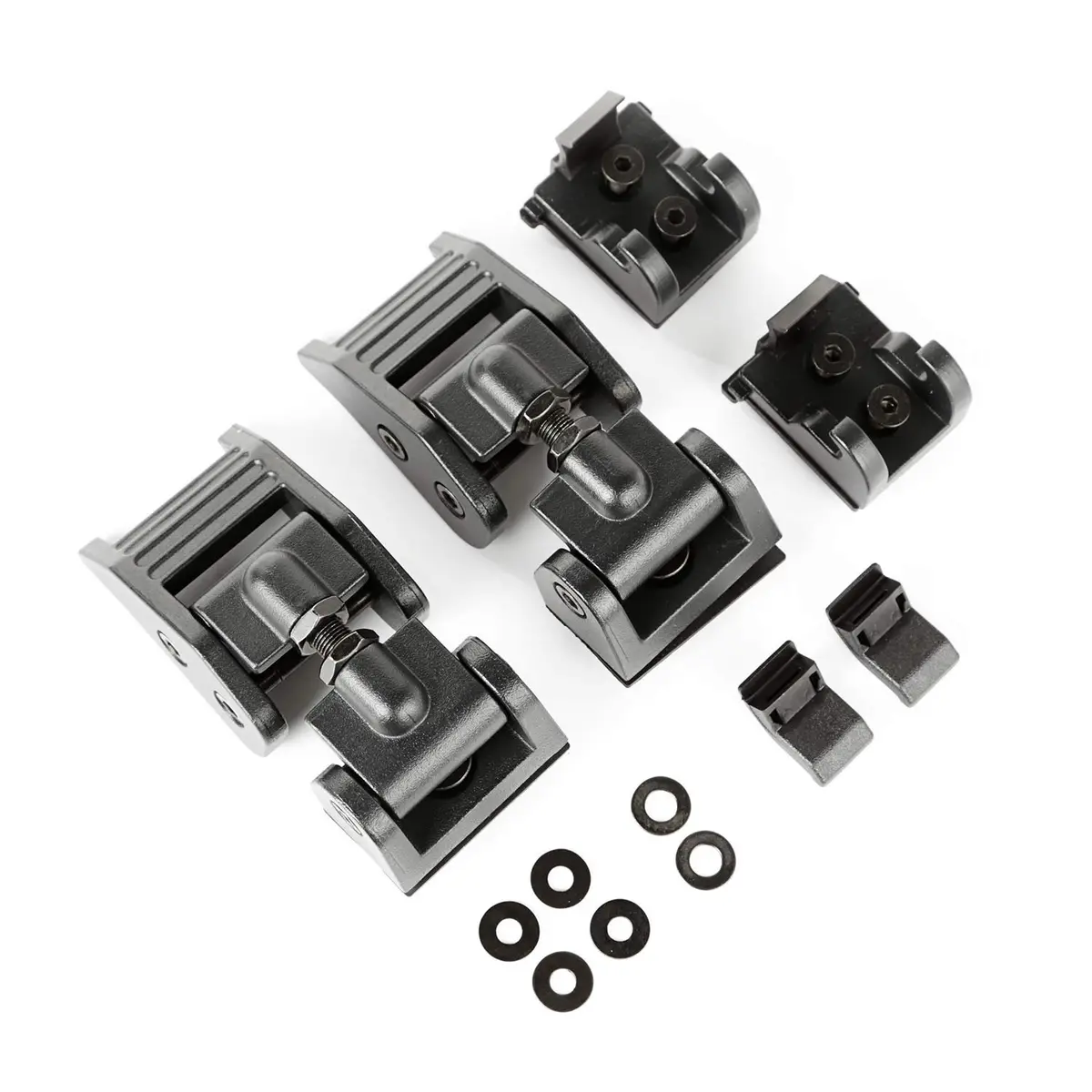 Rugged Ridge Textured Black Aluminum Hood Catch Kit for Jeep Wrangler JK 2007–2018 | Controls Hood Flutter - main product image