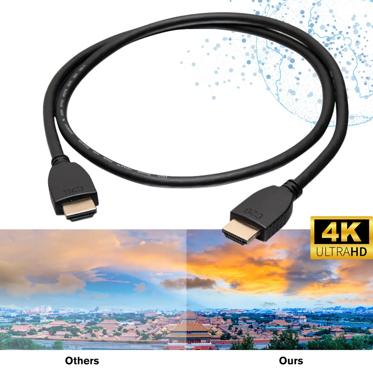 C2G 4ft (1.2m) High Speed HDMI Cable with Ethernet | 4K 60Hz Support, Durable Gold-Plated Connectors - view 5