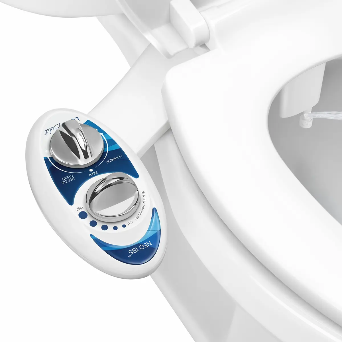 LUXE Bidet NEO 185 Bidet Attachment for Toilet Seat, Blue | Self-Cleaning Dual Nozzle, Adjustable Water Pressure - main product image