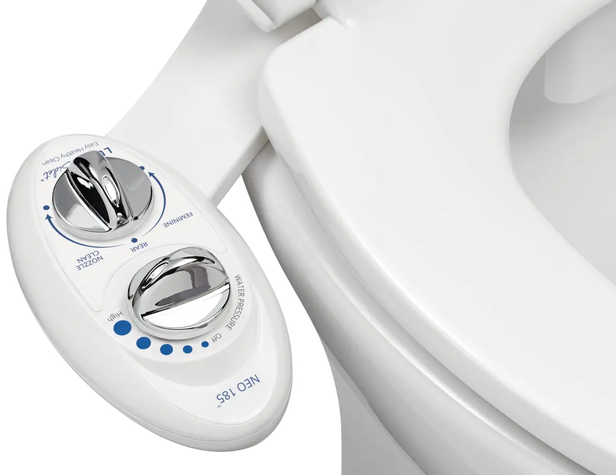LUXE Bidet NEO 185 Bidet Attachment for Toilet Seat | Dual Nozzle, Non-Electric, White - main product image