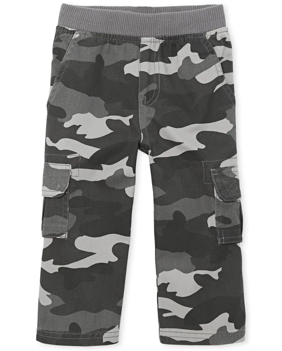 The Children's Place Baby Boys Cargo Pants Steamboat 4T | Durable Cotton Twill, Easy Pull-On Fit - main product image