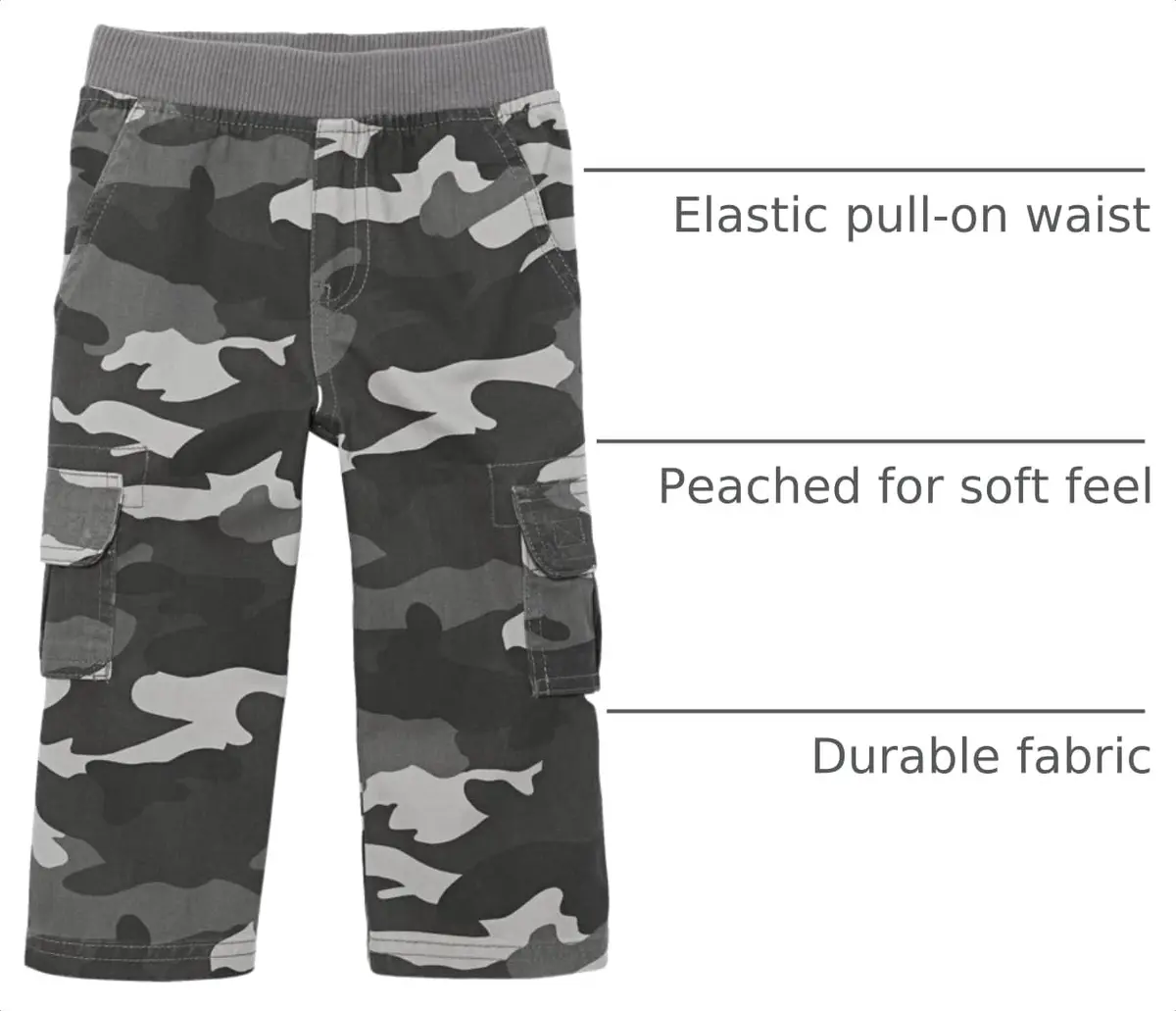 The Children's Place Baby Boys Cargo Pants Steamboat 4T | Durable Cotton Twill, Easy Pull-On Fit - view 4