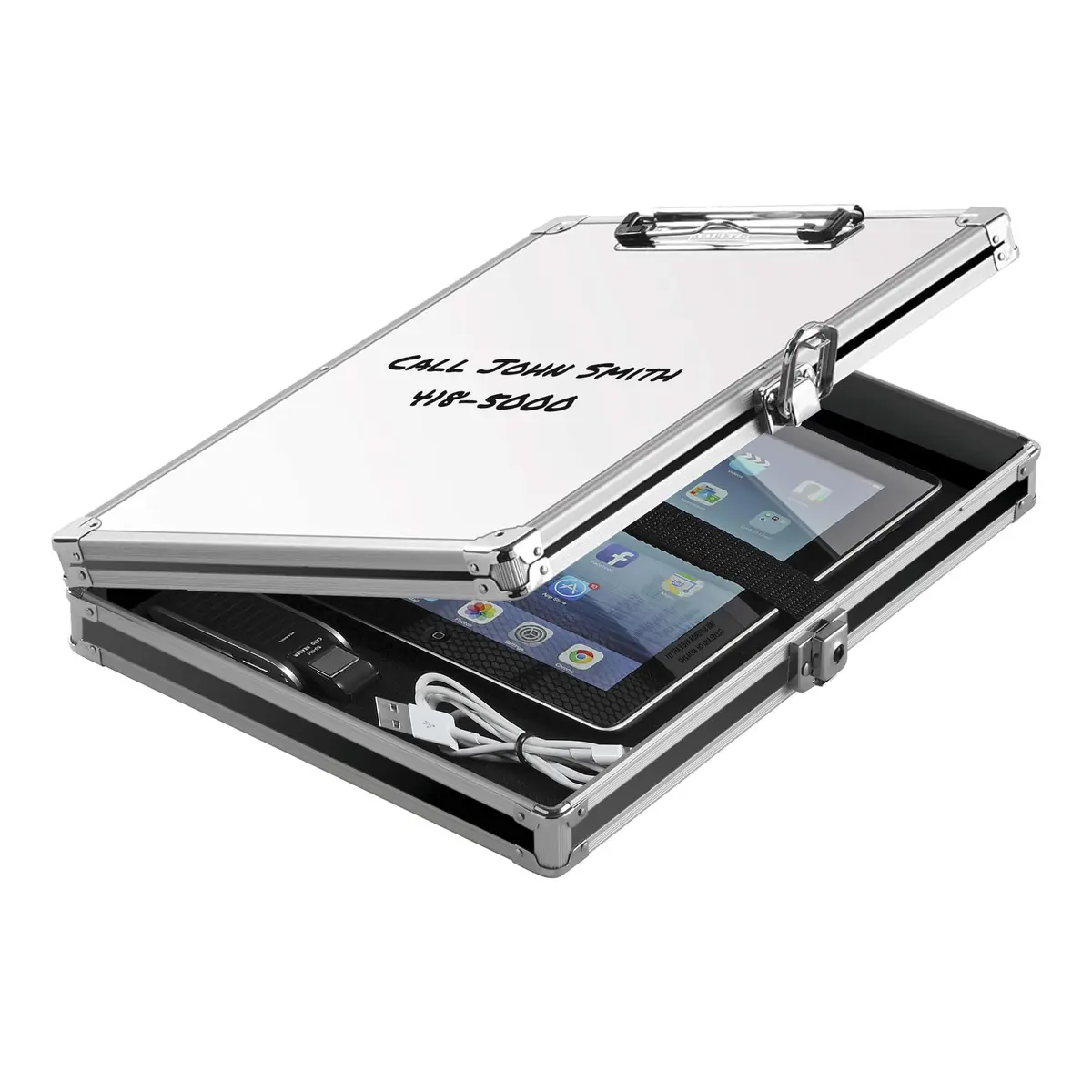 Vaultz Locking Storage Clipboard with Key Lock, Black | Secure Office & Field Organizer - main product image