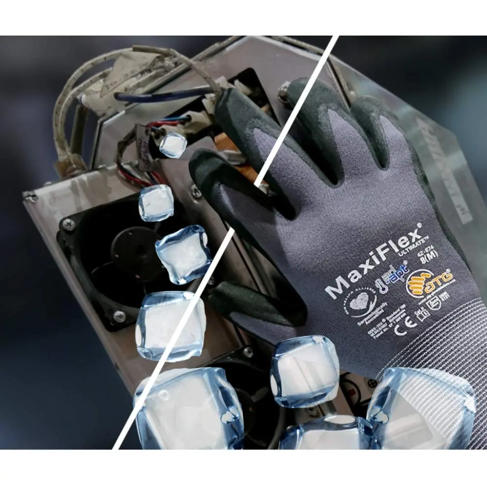 MaxiFlex 34-874 Ultimate Nitrile Grip Work Gloves Sizes S-XL (Pack of 3) | Breathable, Precise Handling, USA Import - view 3