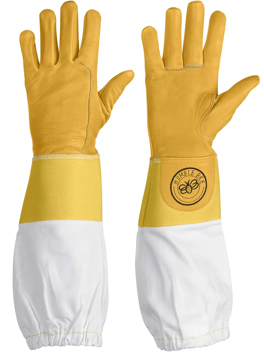 Humble Bee Cowhide Beekeeping Gloves with Reinforced Cuffs | Extra Strength Bee Protection - main product image