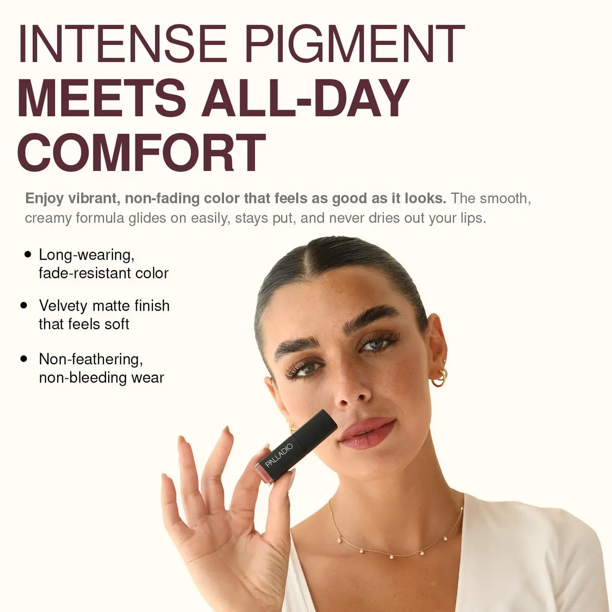 Palladio Herbal Matte Lipstick, Creamy & Long Lasting, Red Carpet | Vegan, Hydrating, Full Coverage - view 4