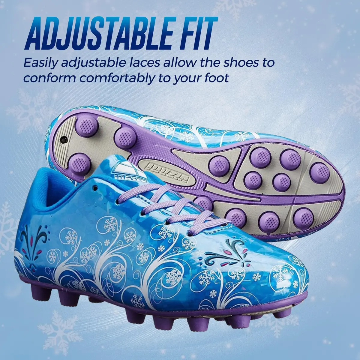 Vizari Frost Firm Ground Soccer Shoes for Youth | Graphic Football Shoes for Kids with Comfort & Padded Linings | Durable Cleats for Boys & Girls Perfect for Outdoor Play Blue/Purple - view 4