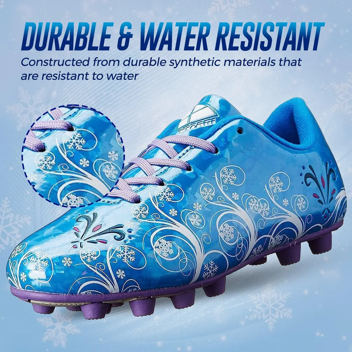 Vizari Frost Firm Ground Soccer Shoes for Youth | Graphic Football Shoes for Kids with Comfort & Padded Linings | Durable Cleats for Boys & Girls Perfect for Outdoor Play Blue/Purple - view 8