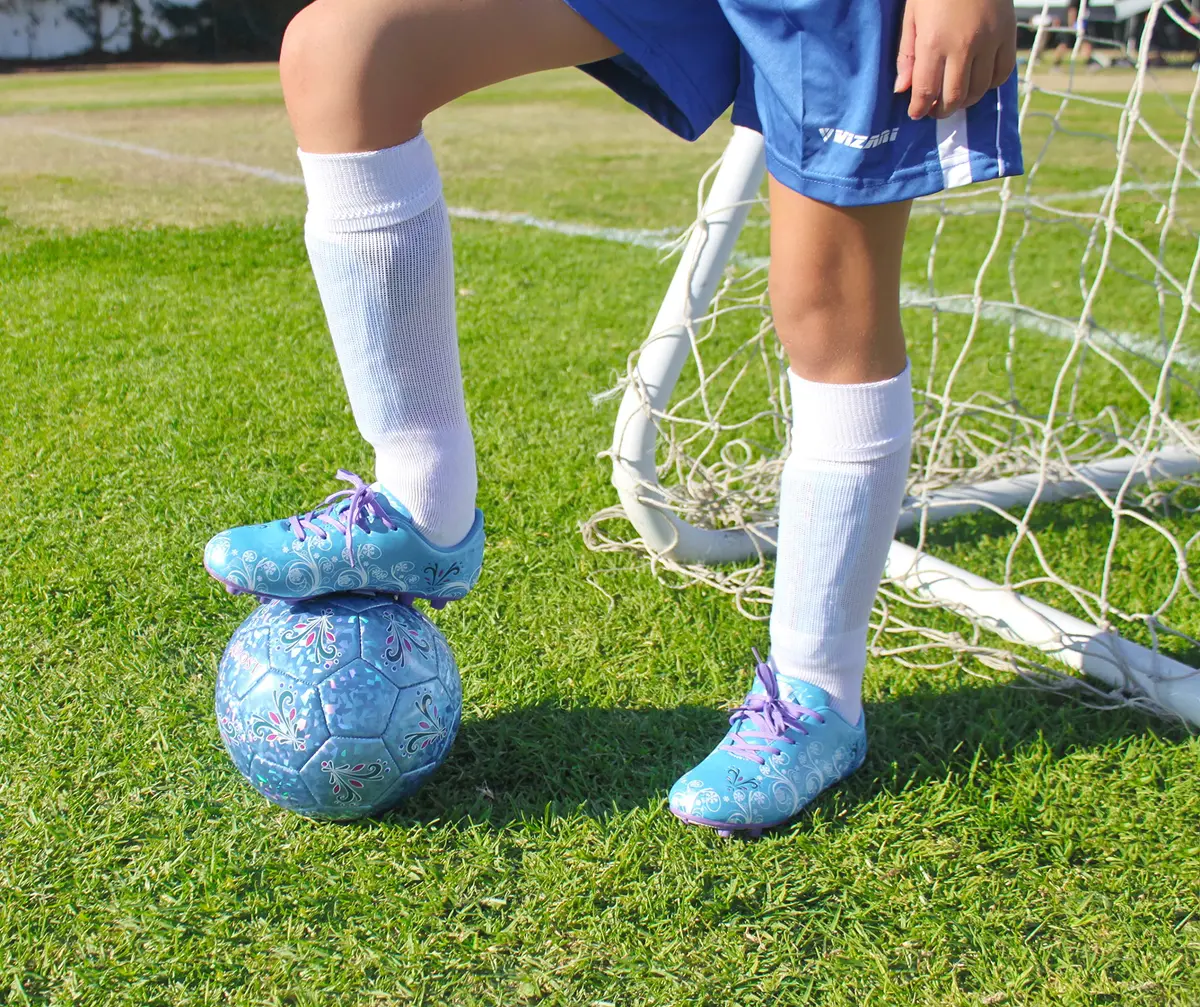 Vizari Frost Firm Ground Soccer Shoes for Youth | Graphic Football Shoes for Kids with Comfort & Padded Linings | Durable Cleats for Boys & Girls Perfect for Outdoor Play Blue/Purple - view 2